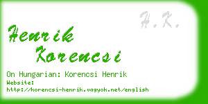 henrik korencsi business card